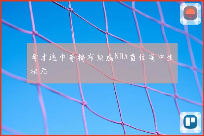 奇才选中夸梅布朗成NBA首位高中生状元